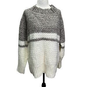Handmade Handknit Medium Weight Pullover Acrylic Sweater L/XL